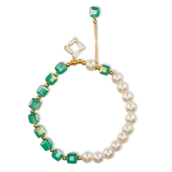 Emerald Pearl Charm Bracelet - Image 2
