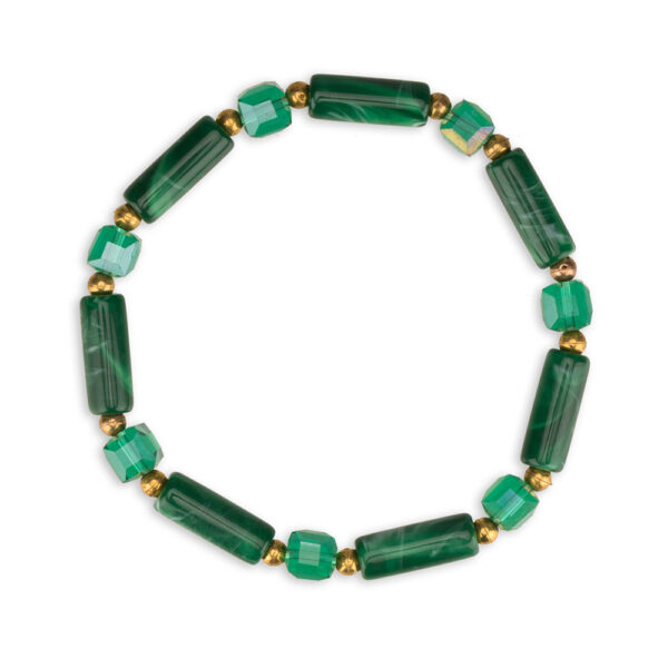 Emerald Green Crystal Bead Bracelet - Image 2
