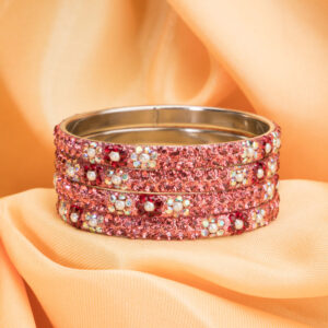 Blush Sparkle Stone Bangle Set