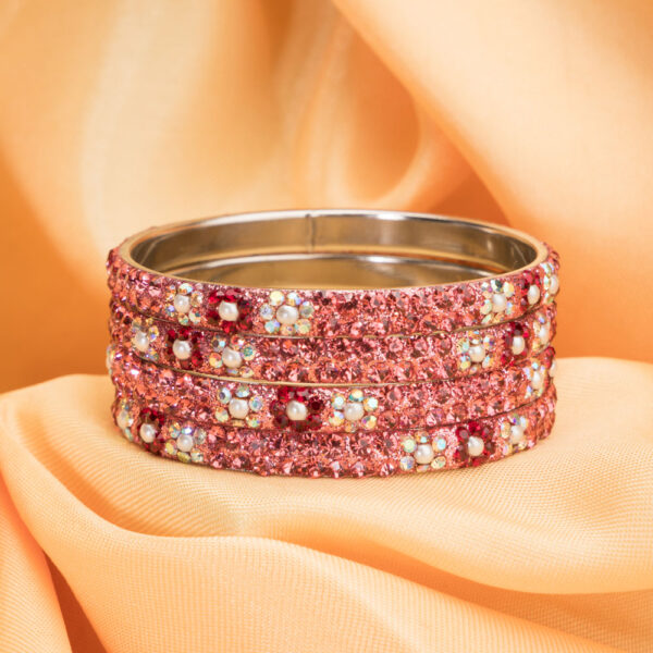 Blush Sparkle Stone Bangle Set