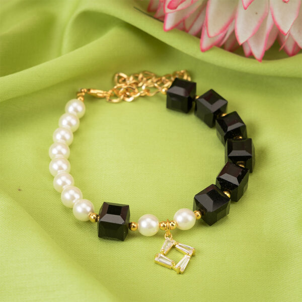 Black & Pearl Charm Bracelet
